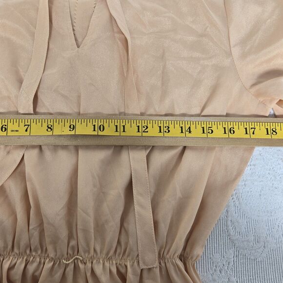 Sue Brett Orange Cream 70s Floor Evening Gown Dress Trad Wife Regency Romantic - Picture 6 of 7